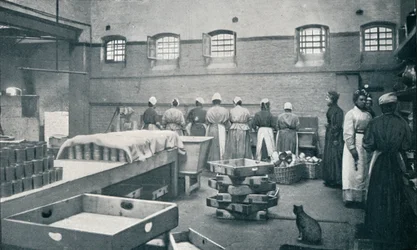 In der Küche des Holloway-Gefängnisses, London, um 1901
