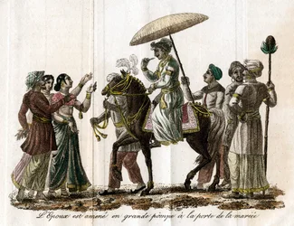 Indische Hochzeitsprozession, 19. Jahrhundert