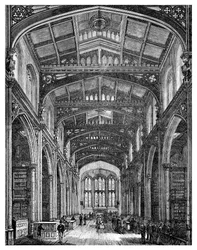 Innenansicht der Bibliothek, Guildhall, City of London, 1886