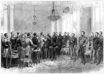 Investitur von Marschall MacMahon mit dem spanischen Orden des Goldenen Vlieses, 1875