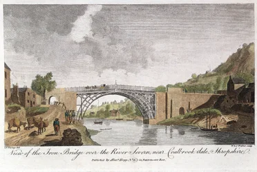 Eisenbrücke über den Severn in Ironbridge, Coalbrookdale, England, gebaut 1779