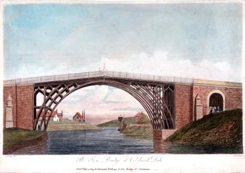 Eisenbrücke über den Severn in Ironbridge, Coalbrookdale, England, gebaut 1779