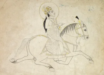 Jai Singh III von Jaipur reitet, ca. 1820