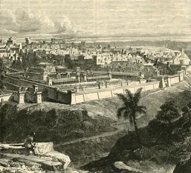 Jerusalem zur Zeit Jesu Christi, zeigt den von Herodes dem Großen restaurierten Tempel, 1890