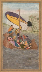 Jesus wird während eines Sturms auf dem See Genezareth geweckt, aus einem Mirat al-quds..., 1602-1604