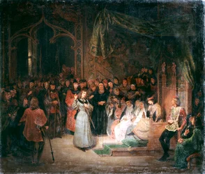 Johanna von Orléans vor König Karl VII. in Chinon, Februar 1429, um 1811-1858