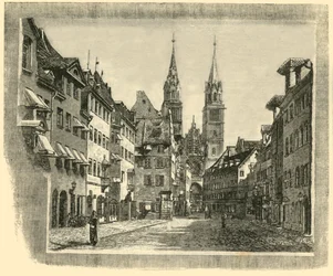 Karolinenstraße und Kirche St. Lorenz, Nürnberg
