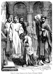 König Heinrich II. tut Buße am Grab von Thomas a Becket, Canterbury Cathedral