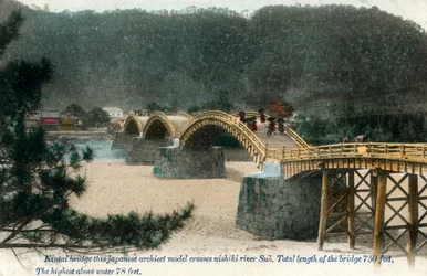 Kintai-Brücke Iwakuni, Japan, frühes 20. Jahrhundert