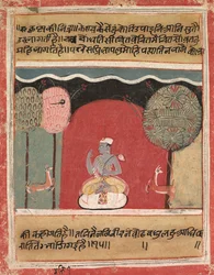 Krishnas Schlaflosigkeit, Seite aus einer Rasikapriya, 1634
