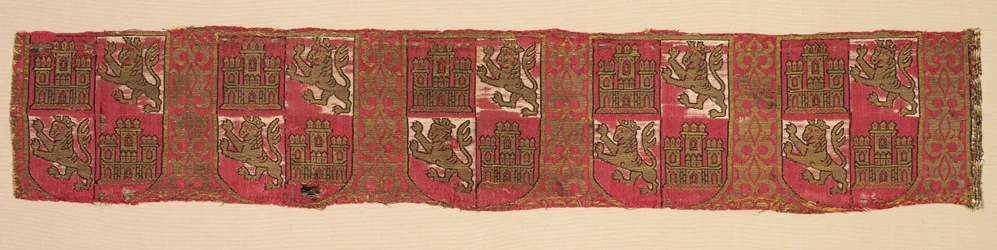 Lampas mit Heraldik von Kastilien und León, von einem königlichen christlichen Gewand
