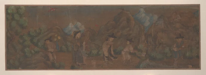 Landschaftsmalerei einer Figur in Waldlandschaft