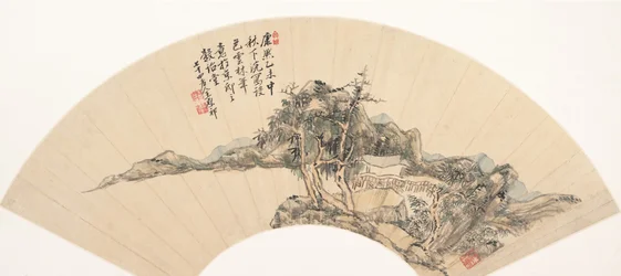 Landschaft im Stil von Ni Zan, 18. Jahrhundert oder später, falsches Datum 1715