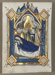Blatt aus einem Psalter: Die Geburt Christi