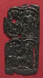 Lederpaneel, um 1350-1400