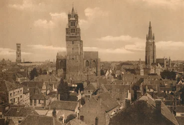 Les trois Tours Beffroi, Cathédrale et Eglise Notre-Dame, ca. 1928