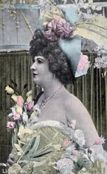 Lidia, Vintage-Postkarte aus Frankreich, ca. 1900