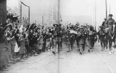 Lille wird von den Briten befreit, Frankreich, 17. Oktober 1918