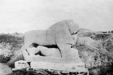Statue des Löwen von Babylon, Babylon, Babil, Mesopotamien, 1918