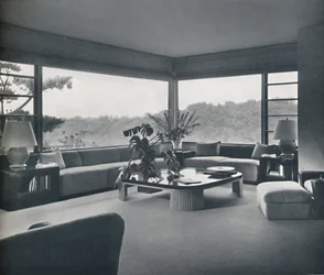 Wohnzimmer im Haus von Miss Patricia Detring in Bel Air, Kalifornien, ca. 1945