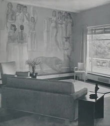 Wohnzimmer in der Cafritz-Residenz in Georgetown, bei Washington D.C., 1942