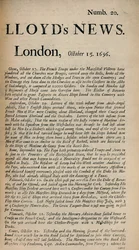 Lloyds Nachrichten. London, 15. Oktober 1696 - Nummer 20, 1928