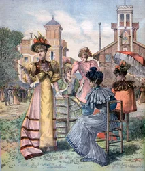 Longchamp-Rennen im Frühling, Paris, 1893