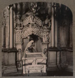 Blick von der Kapelle des Engels auf das Heilige Grab, Jerusalem, ca. 1900