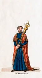 Lord Mayor of London, Kostümentwurf für Shakespeares Stück, Heinrich VIII., 19. Jahrhundert