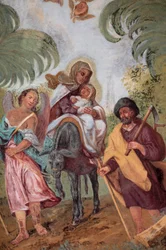 Loreto-Kirche Fresko: Die Flucht nach Ägypten, Prag, Tschechien