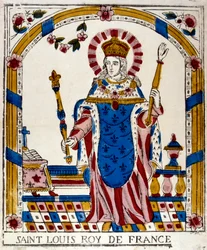 Ludwig IX., König von Frankreich, in seinem Krönungsornat, 1226, 19. Jahrhundert
