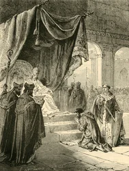 Ludwig der Fromme tut Buße für die Behandlung seines Neffen Bernhard, ca. 818, 1890