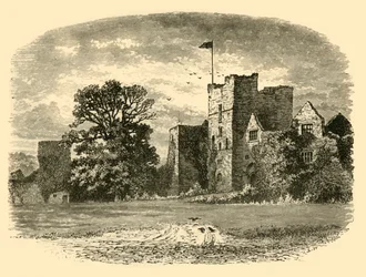 Burg Ludlow vom Eingangstor, 1898