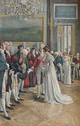 Madame Bonaparte empfängt Botschafter in den Tuilerien, 1896