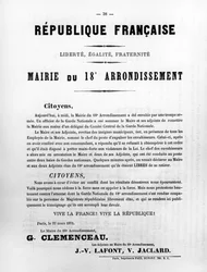 Mairie des 18. Arrondissements, aus Französische politische Plakate der Pariser Kommune, Mai 1871