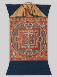 Mandala der Formen von Manjushri, dem Bodhisattva der transzendenten Weisheit, spätes 14. Jahrhundert