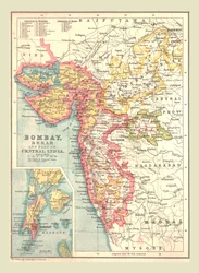 Karte von Bombay, Berar und einem Teil Zentralindiens