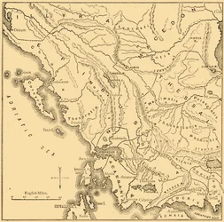 Karte von Epirus und Westgriechenland, 1890