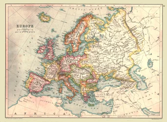 Karte von Europa, 1902