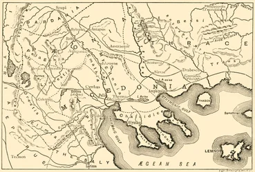 Karte von Makedonien und den angrenzenden Bezirken, 1890