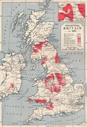 Karte des industriellen Großbritanniens im Jahr 1881, 1906