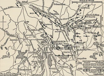 Karte der Schlacht von Eylau, 1807, 1896