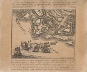 Karte der Eroberung der Seefestung Anapa durch russische Truppen am Schwarzen Meer im Juni 1791, 1791