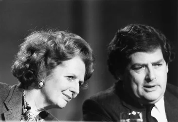 Margaret Thatcher und Nigel Lawson, britische Politiker, um 1980er