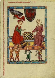 Markgraf Otto IV. von Brandenburg spielt Schach aus dem Codex Manesse, zwischen 1305 und 1340