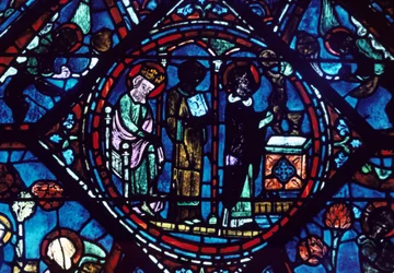 Messe des Heiligen Ägidius, Buntglasfenster, Kathedrale von Chartres, Frankreich, 1194-1260