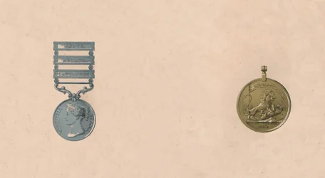 Medaillen für Schlachten in Indien, um 1911