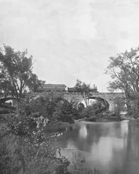 Mill Creek Brücke, Pennsylvania Railroad, USA, ca. 1900