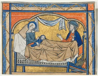 Miniatur aus einem Psalter: Die Geburt Christi, ca. 1270