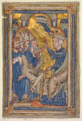 Miniatur aus einem Heiligenleben-Kompendium: Heilige Katharina von Alexandria, um 1200-1210